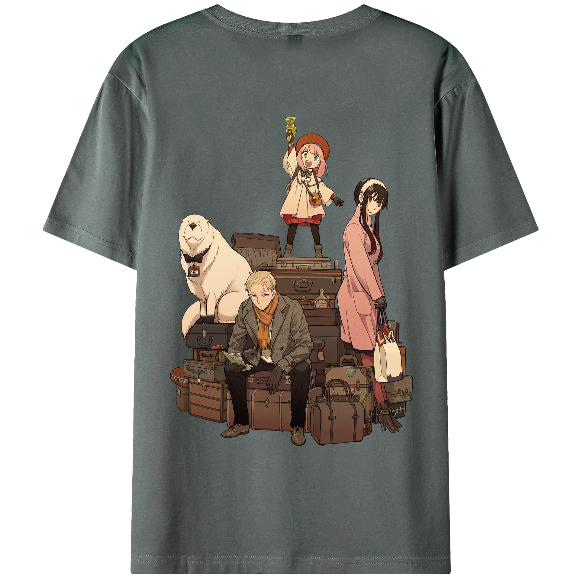 （画像用） SPY×FAMILY间谍家家酒 綿100％ メンズ半袖Tシャツ（バックプリント） 通気性